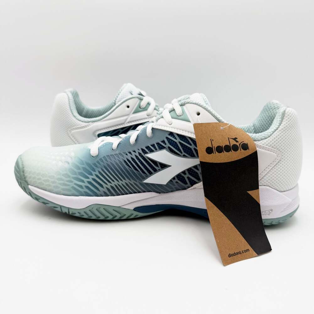 Diadora Womens Speed Competition 7+ AG Tennis Shoes Size 10 EU 41 Blue White NWT - Picture 8 of 14